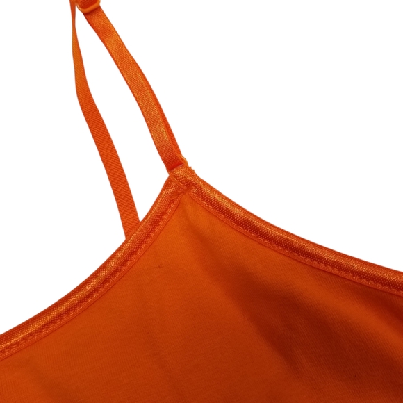 AMBIANCE Stretch Camisole Tank Top Built In Shelf Bra 1X Plus Size Orange NWT - Picture 8 of 15
